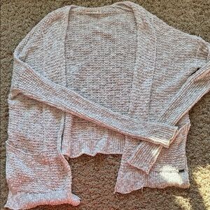 Abercrombie & Fitch Heathered Cream Open Cardigan